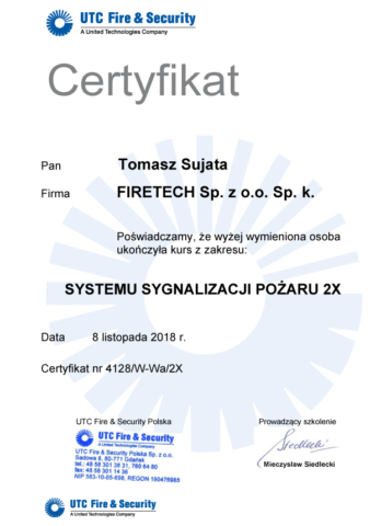 Certyfikat Firetech