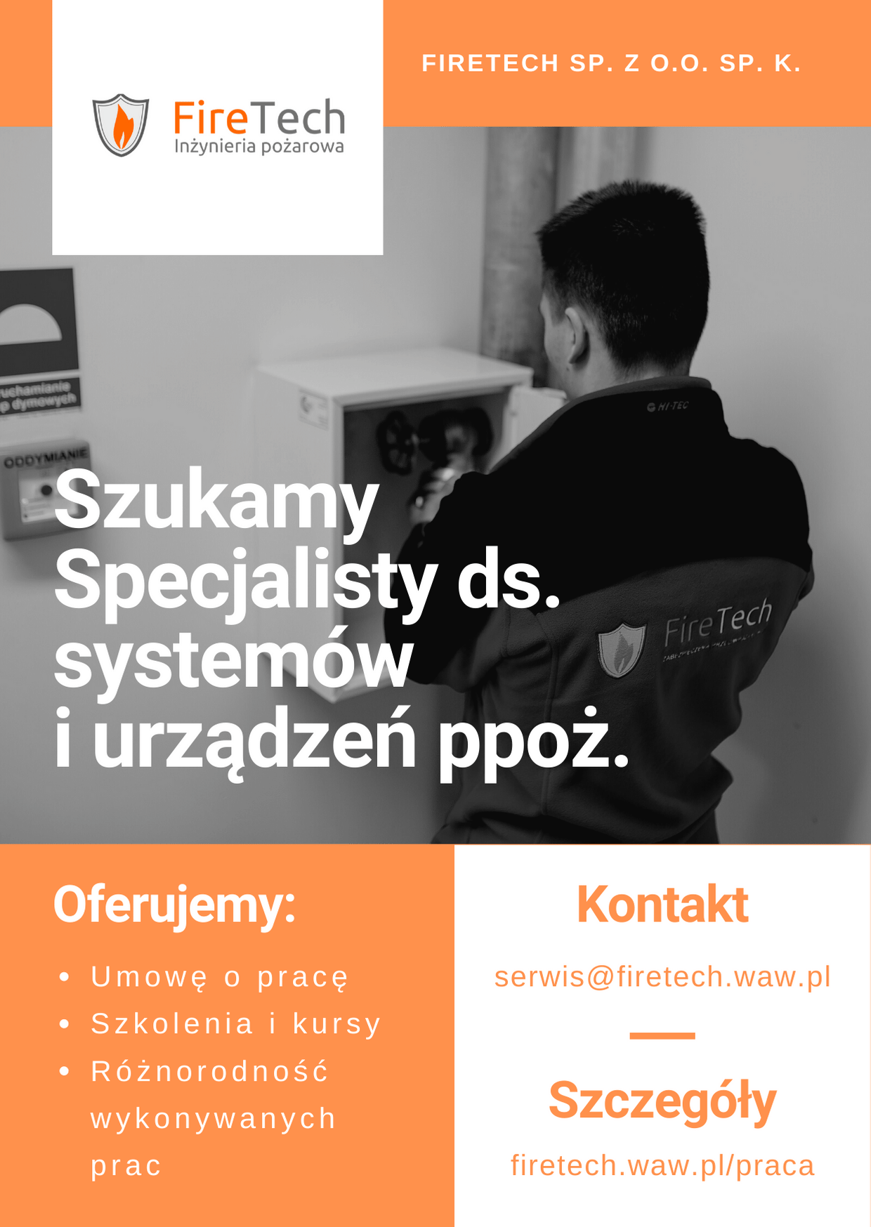 Oferta pracy w serwisie ppoż. Firetech